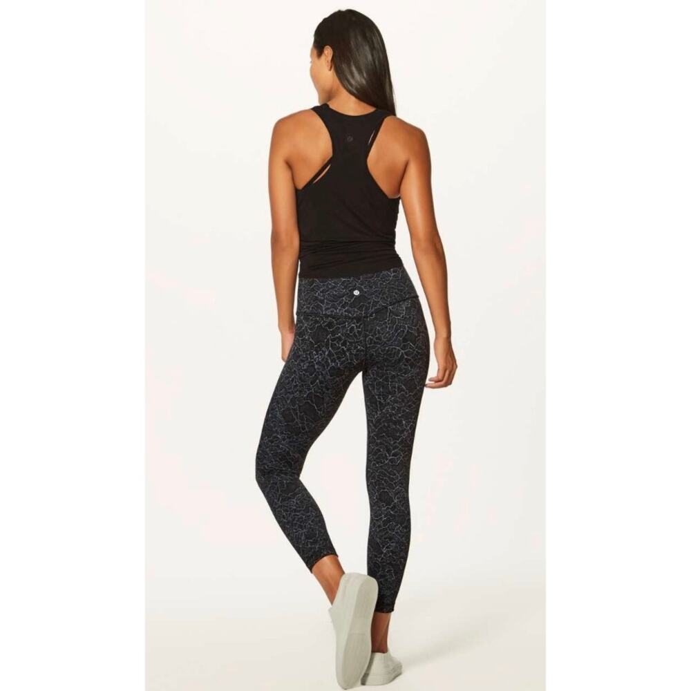 Lululemon Align Pant II 25 inch inseam Lacescape Dark Cast Black size 4 EUC - Picture 2 of 8